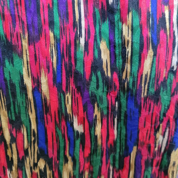 Ann May Women's Multi-color Long Sleeve Silk Collared Button-Up Shirt Size M - Picture 7 of 8